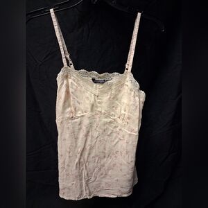 American Eagle Outfitters Light Pink Floral Lace-Trim Camisole
